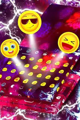 Play Flowers Keyboard Neon Theme