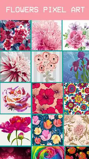 Play Flowers Pixel Adult Coloring as an online game Flowers Pixel Adult Coloring with UptoPlay