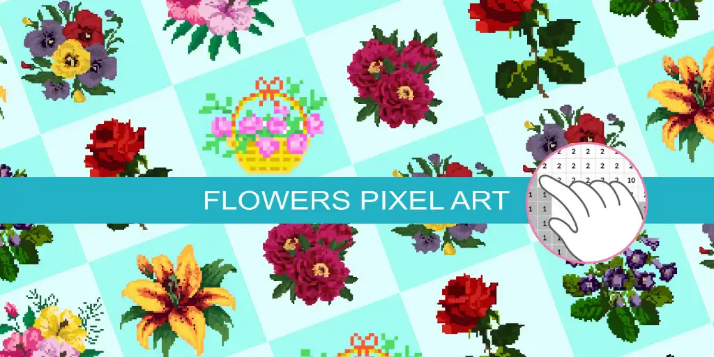 Play Flowers Pixel Art Colored  and enjoy Flowers Pixel Art Colored with UptoPlay