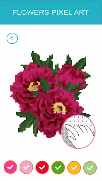 Play Flowers Pixel Art Colored as an online game Flowers Pixel Art Colored with UptoPlay
