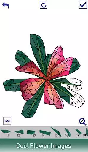 Play Flowers Poly Art: Color by Number,Coloring Puzzle as an online game Flowers Poly Art: Color by Number,Coloring Puzzle with UptoPlay