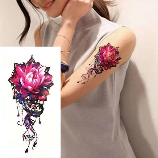 Play Flower Tattoo Design
