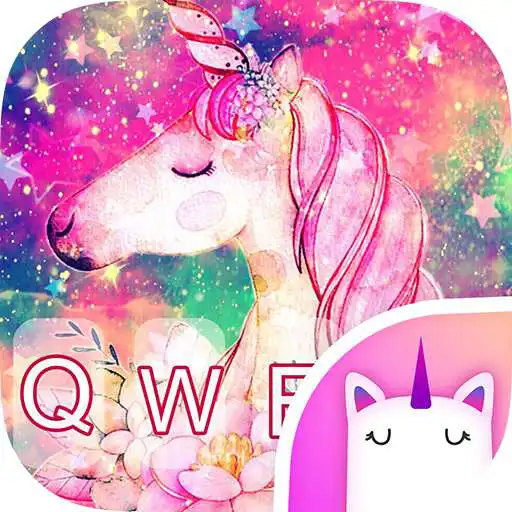 Play Flower Unicorn Galaxy Emoji Keyboard Theme APK