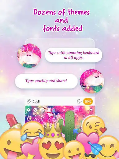 Play Flower Unicorn Galaxy Emoji Keyboard Theme as an online game Flower Unicorn Galaxy Emoji Keyboard Theme with UptoPlay