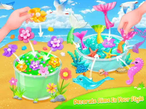 Play Fluffy Trendy Slime - Mermaid  Flower Slime Fun
