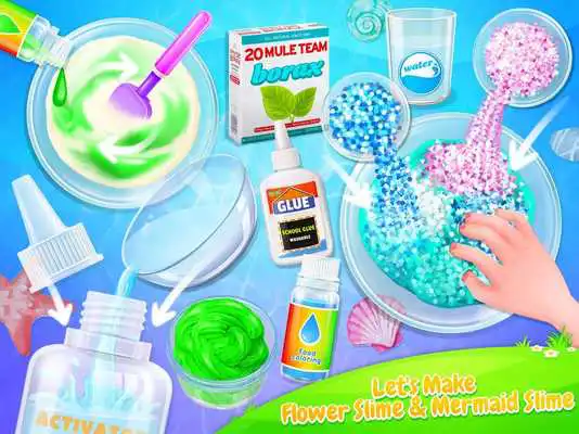 Play Fluffy Trendy Slime - Mermaid  Flower Slime Fun