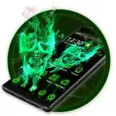Free play online Fluorescent Green Skull Theme APK