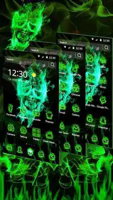 Play Fluorescent Green Skull Theme