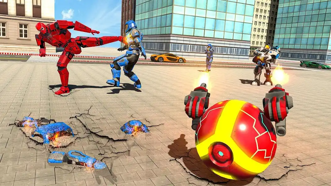 Play Flying Ball Robot car Games as an online game Flying Ball Robot car Games with UptoPlay