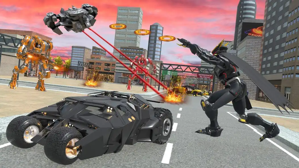 Play Flying Bat Robot Car Games as an online game Flying Bat Robot Car Games with UptoPlay