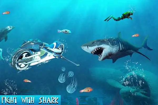 Play FLYING BIKE VS HUNGRY SHARK