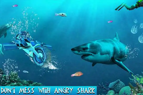 Play FLYING BIKE VS HUNGRY SHARK