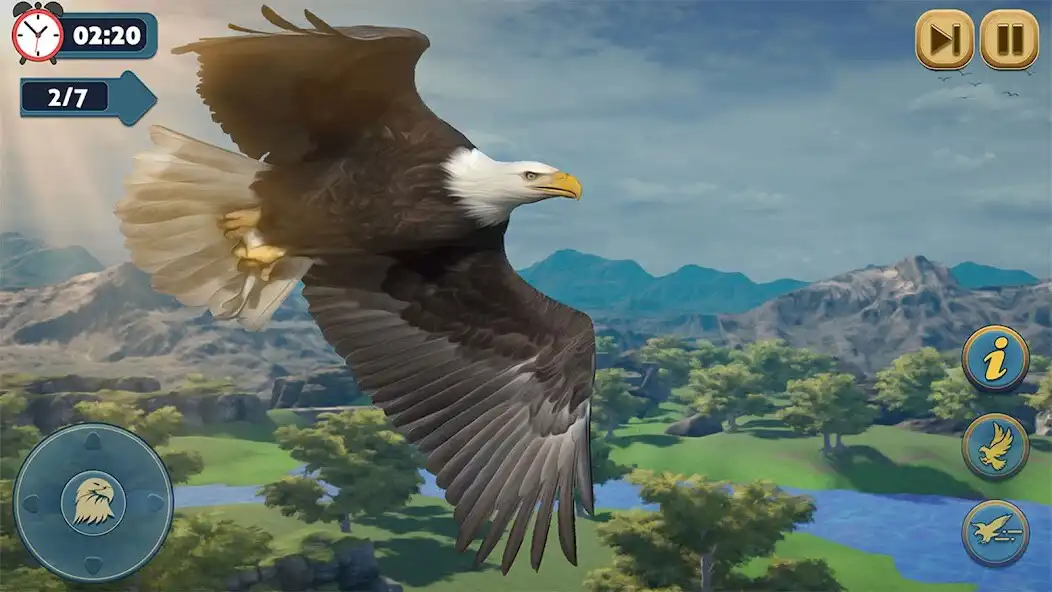 Play Flying Bird Eagle Simulator 3D as an online game Flying Bird Eagle Simulator 3D with UptoPlay