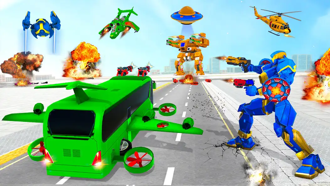 Play Flying Bus Transform Robot as an online game Flying Bus Transform Robot with UptoPlay