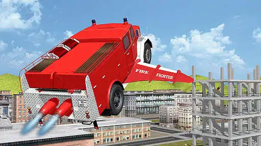 Play Flying Firetruck City Pilot 3D