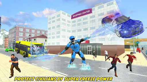 Play Flying Ice Robot Fighting Game as an online game Flying Ice Robot Fighting Game with UptoPlay