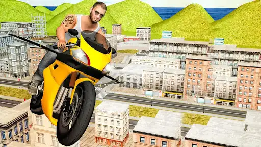 Play Flying Moto Racer 3d as an online game Flying Moto Racer 3d with UptoPlay