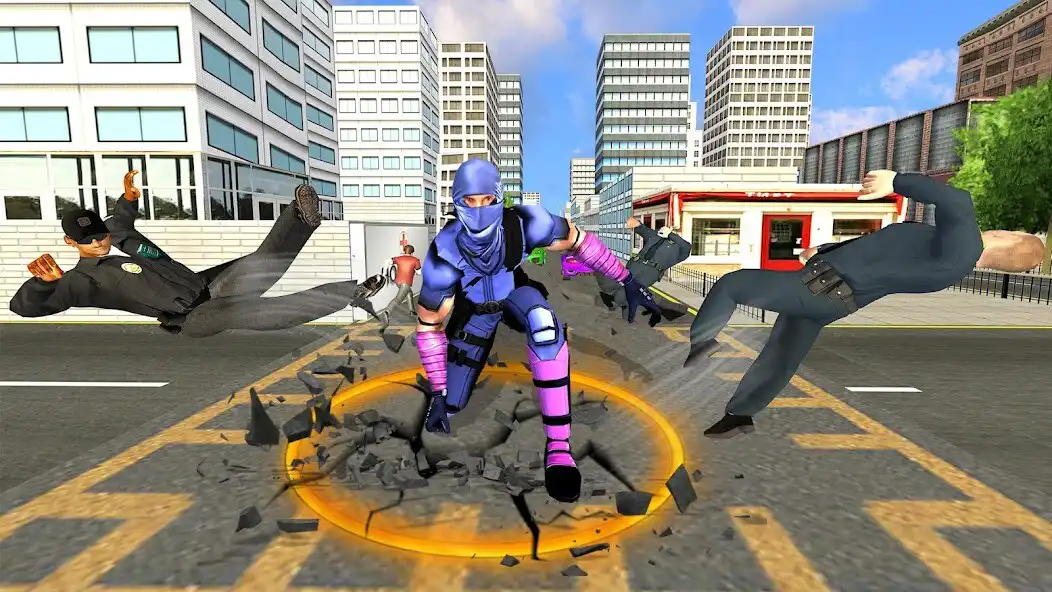 Play Flying Ninja Hero Crime Chase as an online game Flying Ninja Hero Crime Chase with UptoPlay