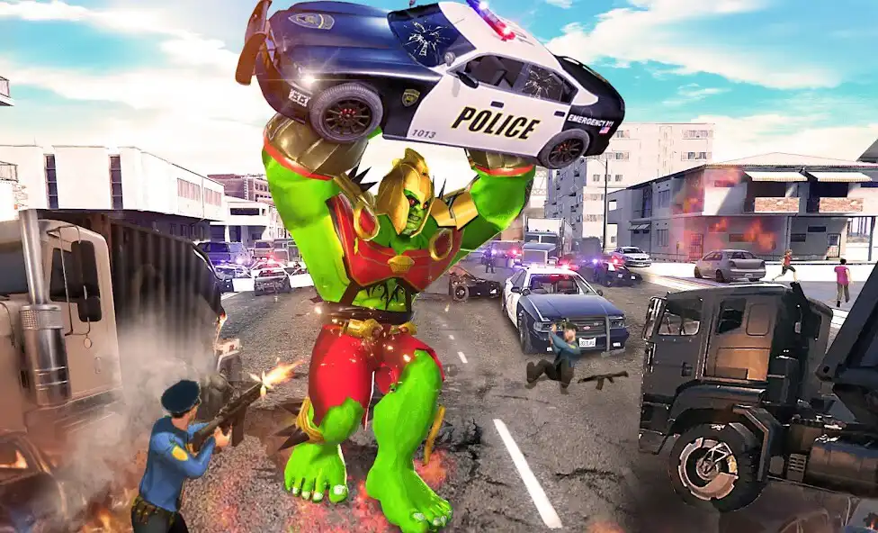 Play Flying Police Monster Hero Bot as an online game Flying Police Monster Hero Bot with UptoPlay
