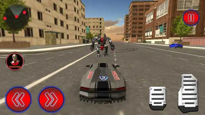 Play Flying Police Robot Cop Car : City Wars