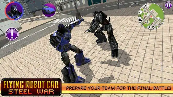 Play Flying Robot Car: Steel War