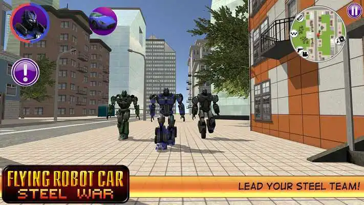Play Flying Robot Car: Steel War