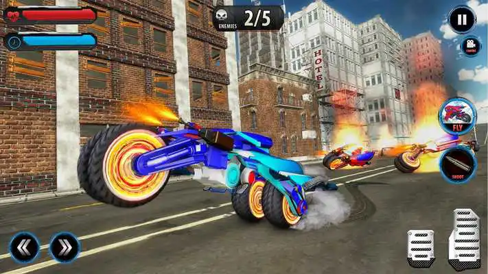 Play Flying Robot Police ATV Quad Bike City Wars Battle