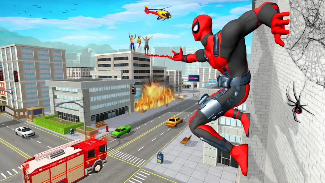 Play Flying Spider Hero: Rope Hero as an online game Flying Spider Hero: Rope Hero with UptoPlay