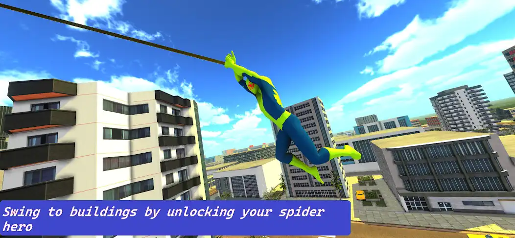 Play Flying Spider: Rope Hero Game as an online game Flying Spider: Rope Hero Game with UptoPlay