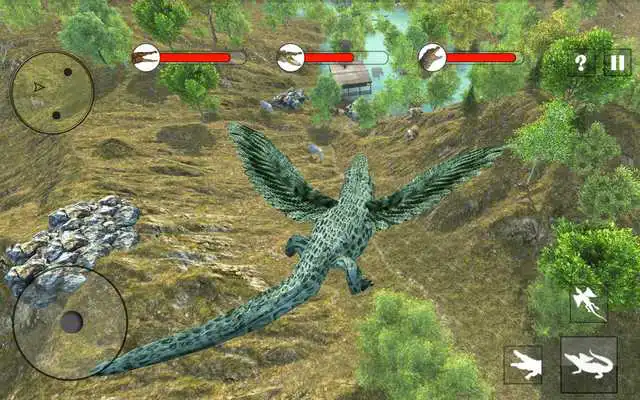 Play Flying Wild Crocodile Attack