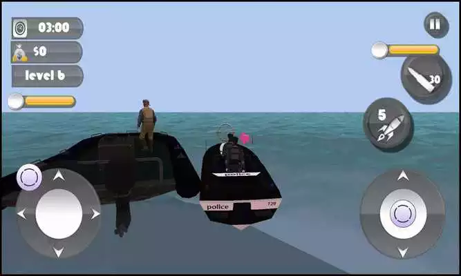 Play Fly Submarine Car: Police Boat