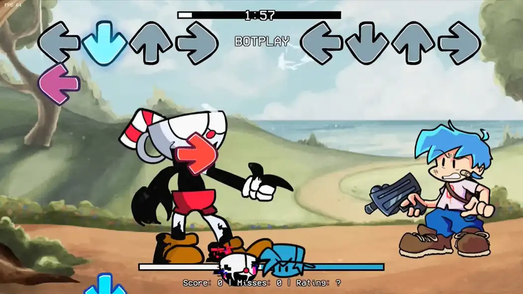 FNF Corrupted Head Game online game with UptoPlay