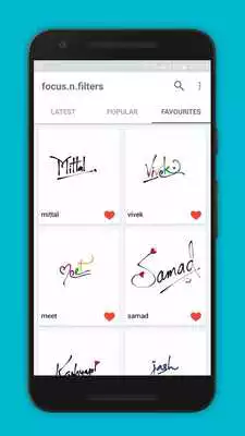 Play focus n filters - Name Art