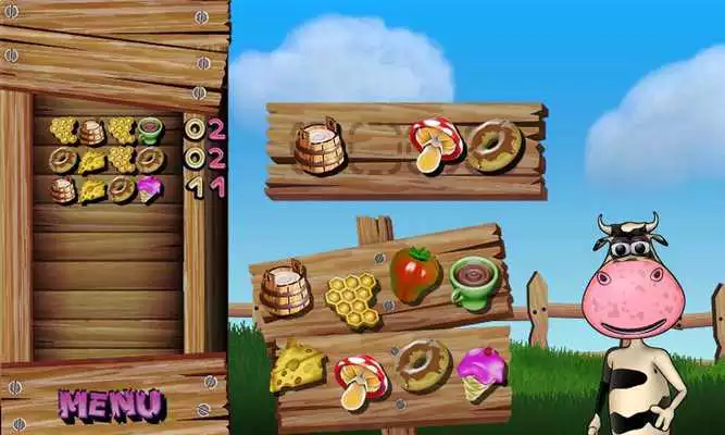 Play Food  Cows. Brain Game! Free!