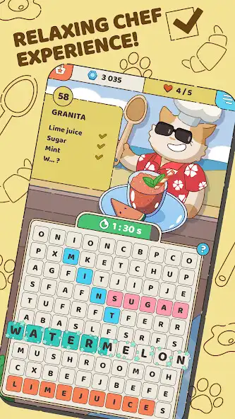 Play Food Words: Cooking Cat Puzzle as an online game Food Words: Cooking Cat Puzzle with UptoPlay