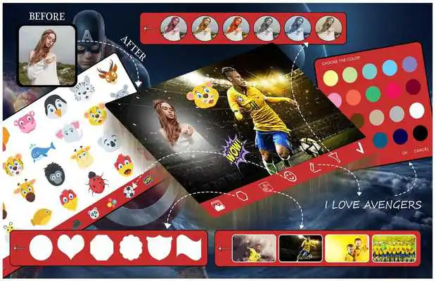 Play Football Game photo editor with Brazil Players