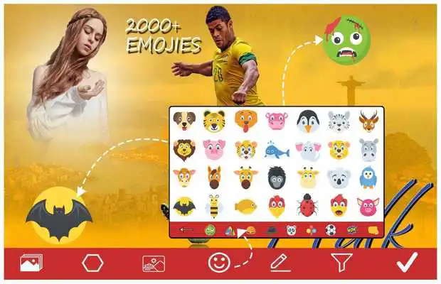 Play Football Game photo editor with Brazil Players