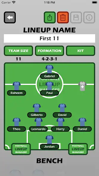 Play Football Lineup Manager as an online game Football Lineup Manager with UptoPlay