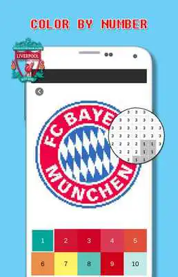 Play Football Logo Coloring By Number - Pixel