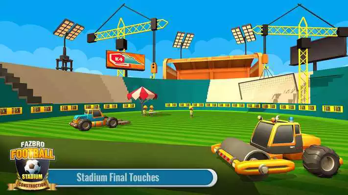 Play Football Stadium Builder Construction Crane Game