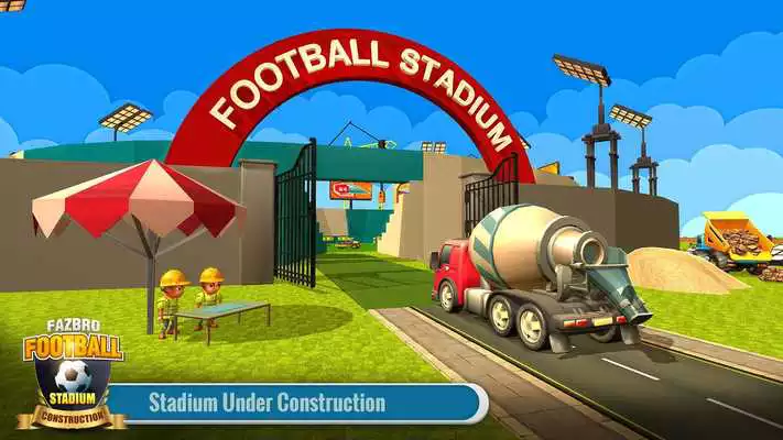 Play Football Stadium Builder Construction Crane Game