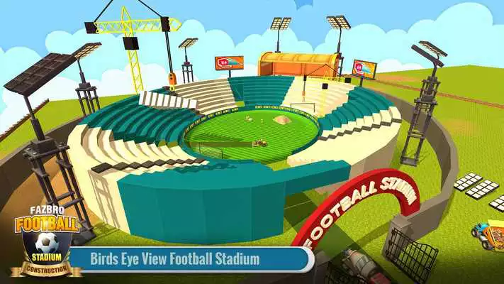 Play Football Stadium Builder Construction Crane Game