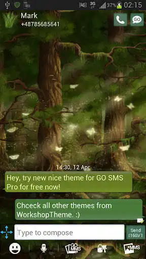 Play Forest Theme GO SMS Pro