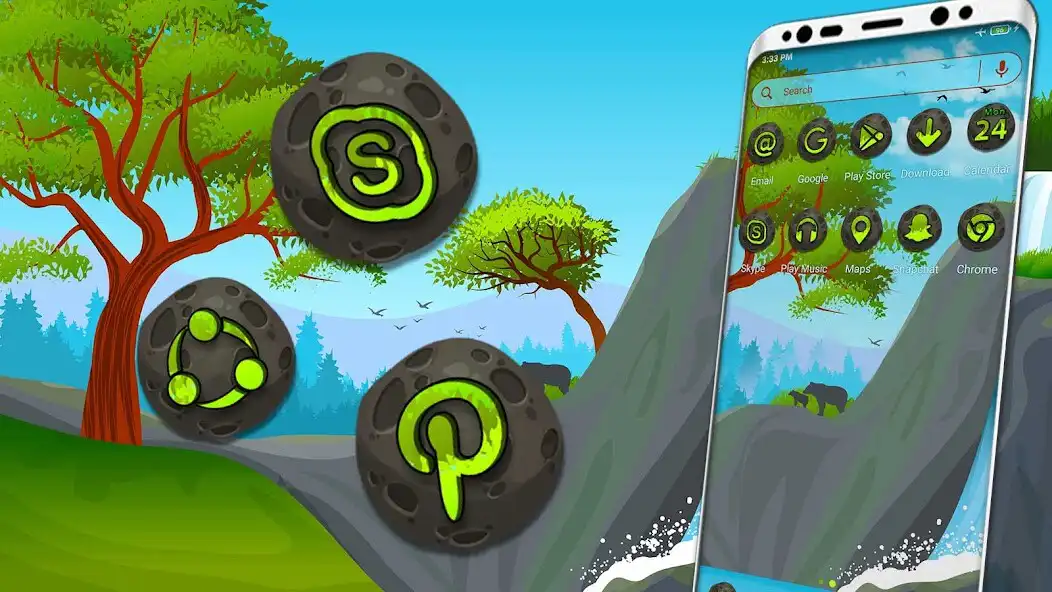Play Forest Waterfall Illustration  as an online game Forest Waterfall Illustration  with UptoPlay
