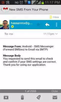 Play Forward SMS to Email via SMTP