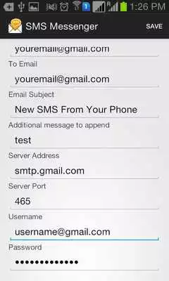 Play Forward SMS to Email via SMTP