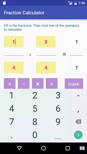 Play Fraction calculator