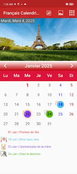 Play Français Calendrier 2025  and enjoy Français Calendrier 2025 with UptoPlay