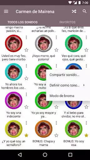 Play APK Frases de Carmen de Mairena  and enjoy Frases de Carmen de Mairena with UptoPlay com.FrasesTOPCarmendeMairena.SoundBoards