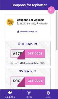 Play free coupons for Tophatter